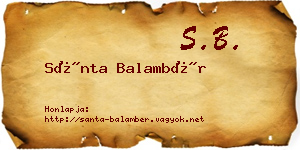 Sánta Balambér névjegykártya